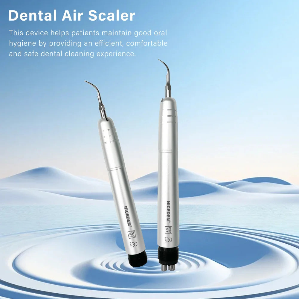 Dental Ultrasonic Air Scaler with 3 Tips Tooth Calculus Remover Cleaning Tool Handpiece Whiten 2Holes/4 Holes Tooth Cleaner