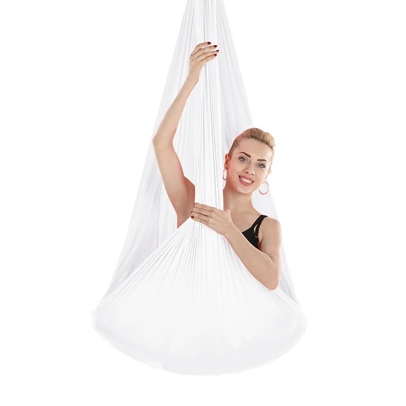 4/5/6/7m Aerial Yoga Hammock Elastic Silk Yoga Flying Swing for Anti-Gravity Body Building Pilates Infoor Outdoor Fitness