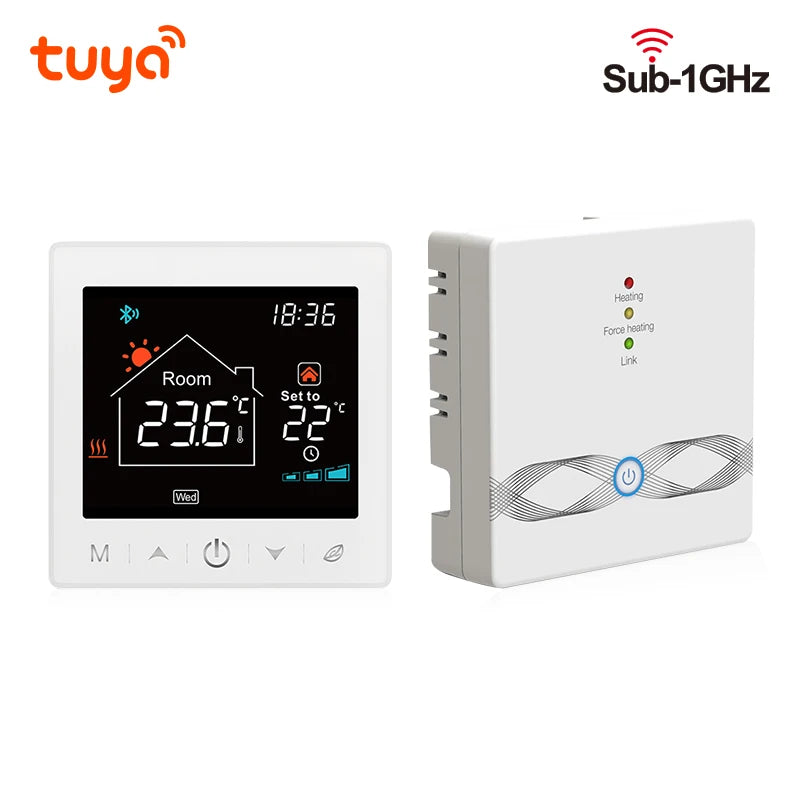 Tuya Smart Home Wifi Wireless Thermostat RF Battery Gas Boiler Water Heating Digital Temperature Controller Alexa Google Home