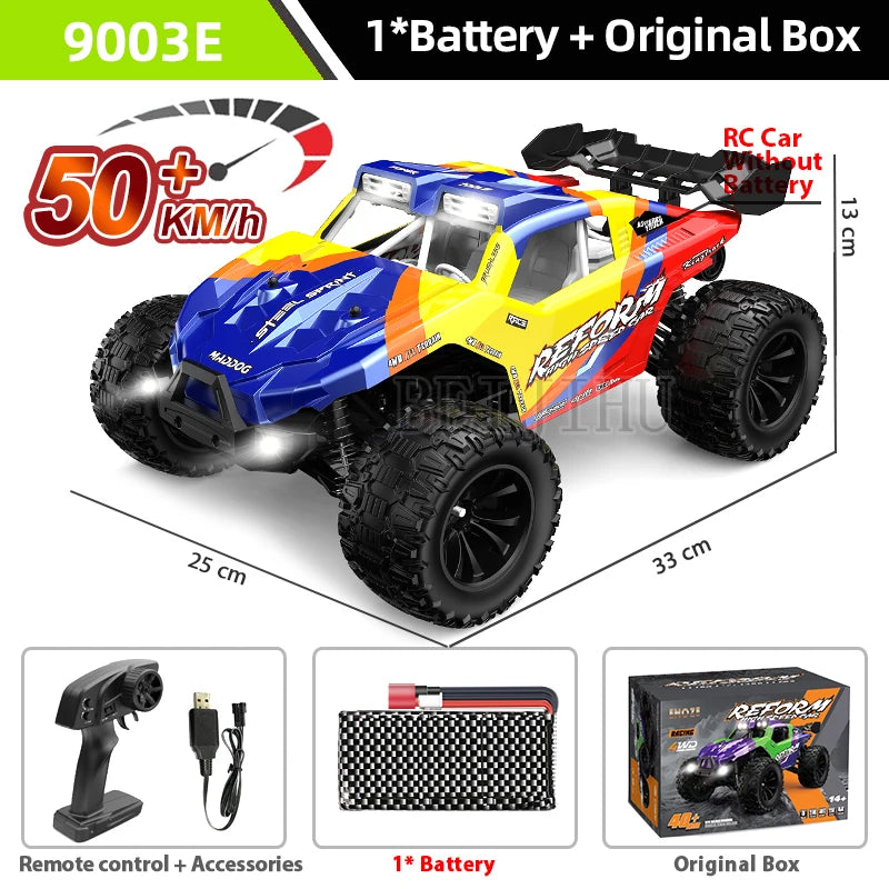 1:14 70KM/H Or 50KM/H 4WD RC Car With LED Remote Control Cars High Speed Drift Monster 4x4 Truck for Kids vs Wltoys 144001 Toys