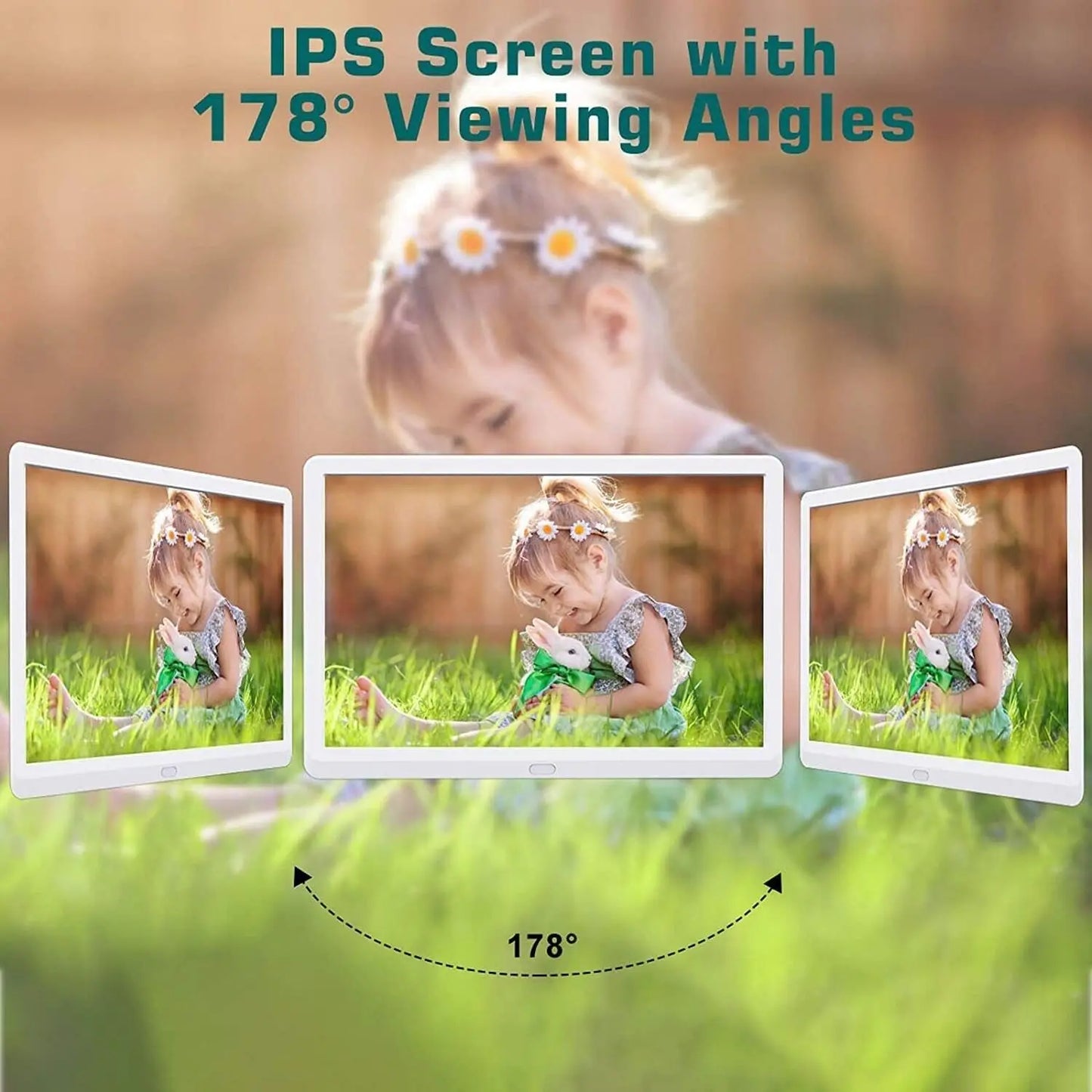 10"Digital Picture Photo Frame IPS Full-View Screen Photo Album 1280*800 Clock Calendar Video Player good gift
