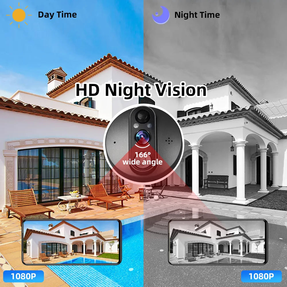 1080P Tuya Smart WiFi Door Bell Eye Peephole Camera Viewer 2-way Audio Home Security 4.3' FHD Digital Viewer Alexa Doorbell