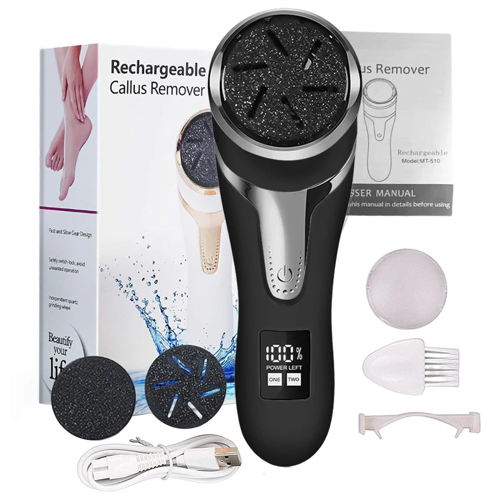 2024 Electric Foot Grinder Files, Portable Feet Callus Remover Foot Care Tool for Dead Hard Skin Rechargeable Pedicure Tools