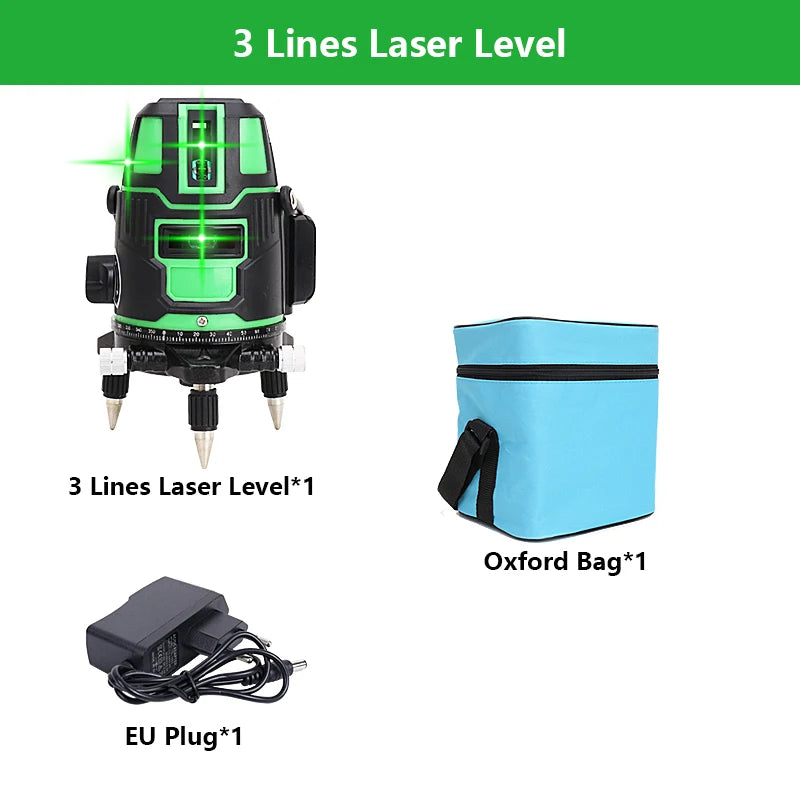 360° Laser Level with Tripod Self Leveling Cross Line Laser Green Horizontal Line for Construction Floor Tile
