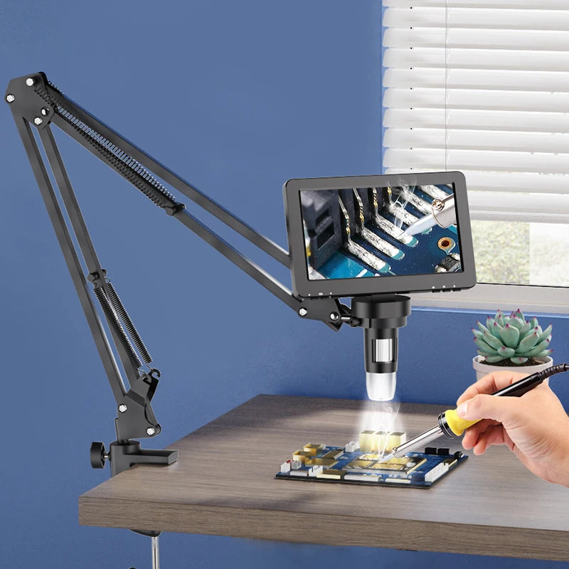 RIEVBCAU Flexible Microscope Arm Stand,Adjustable Metal Bracket Coin Microscope Mount Compatible with DM4 DM7 DM9 MS1 MS3