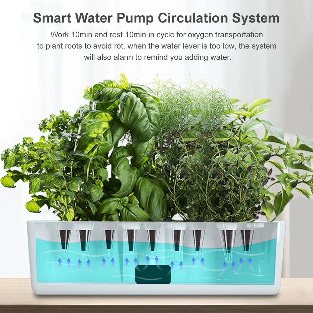 Smart Hydroponics Growing System Indoor Garden Kit 9 Pods Automatic Timing with Height Adjustable 15W LED Grow Lights