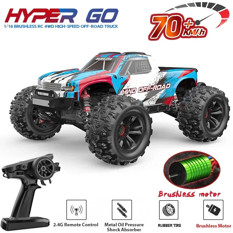 Hyper Go MJX 16207 16208 16209 16210 1/16 4WD RC Car 70KM/H Brushless RC Racing Car Remote Control Cars Off-Road Truck Toys