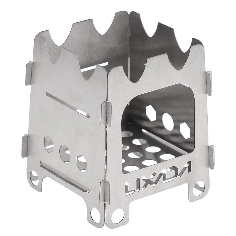 Lixada Titanium/Stainless steel Outdoor Camping Stove Portable Ultralight Folding Wood Stove Pocket Stove Camping Fishing Hiking