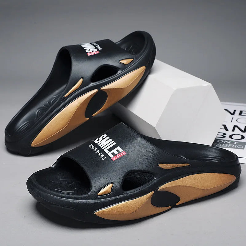 Shevalues New Fashion Men Slippers Summer 2023 Outdoor Beach Slipper Soft Wear-resistant Trendy Slides Home Comfort Flip Flops
