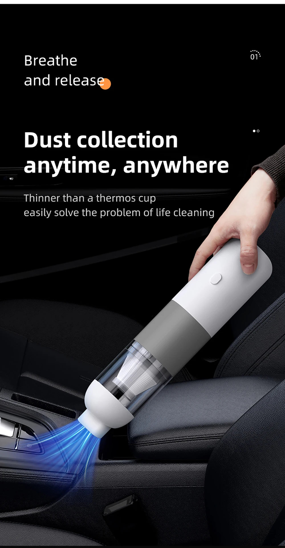 Xiaomi MIJIA 39800PA Wireless Car Vacuum Cleaner 3 in1 Automobile Vacuum Clean Portable Vacuum Cleaner Handheld Dust Catcher