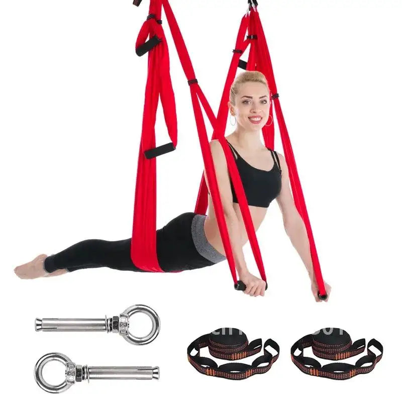 Yoga Swing Set for Home Outdoor Body Shaping Pilates Exercises Aerial Yoga Hammock Hanging Belt Inversion Trapeze