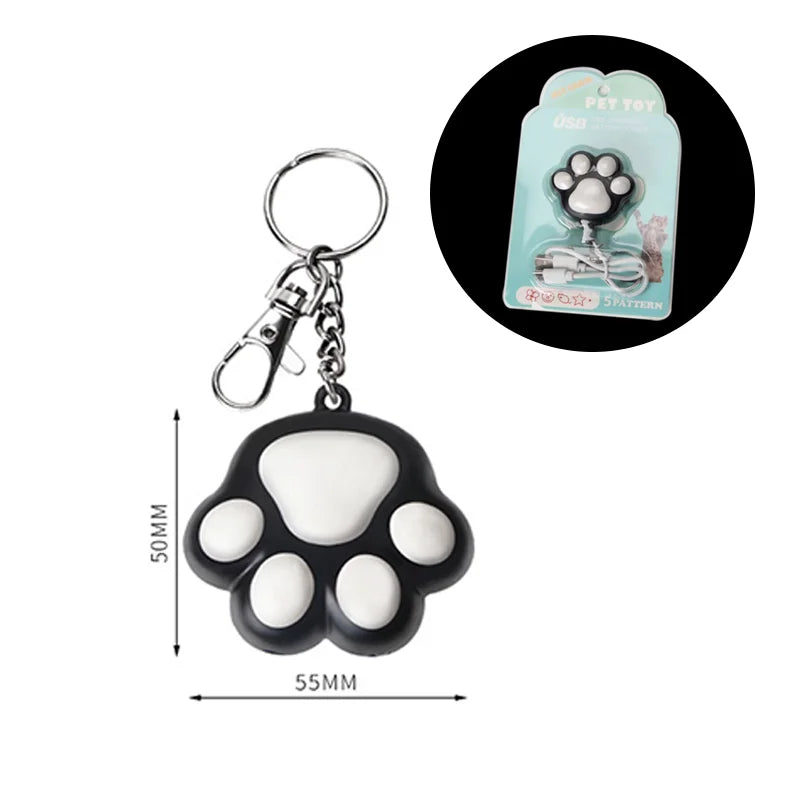 LED Cute Laser Transform Pattern Pet Cat Toys USB Rechargeable Toy Interactive Bright Animation Pointer Light Pen Training Toys