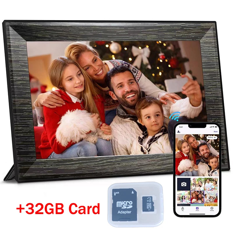 10.1 inch Screen LCD Backlight HD IPS 1280*800 Digital Photo Frame Electronic Picture Imitative Wood Digital Frame Full Function