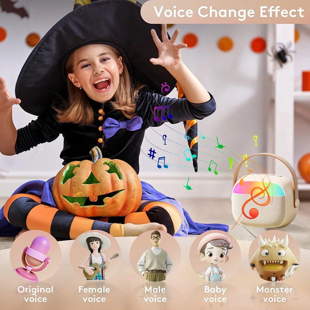 Portable Home Microphone And audio All-in-one Singing Karaoke With 2Mic Wireless Bluetooth Handheld Speaker Children's Gifts 