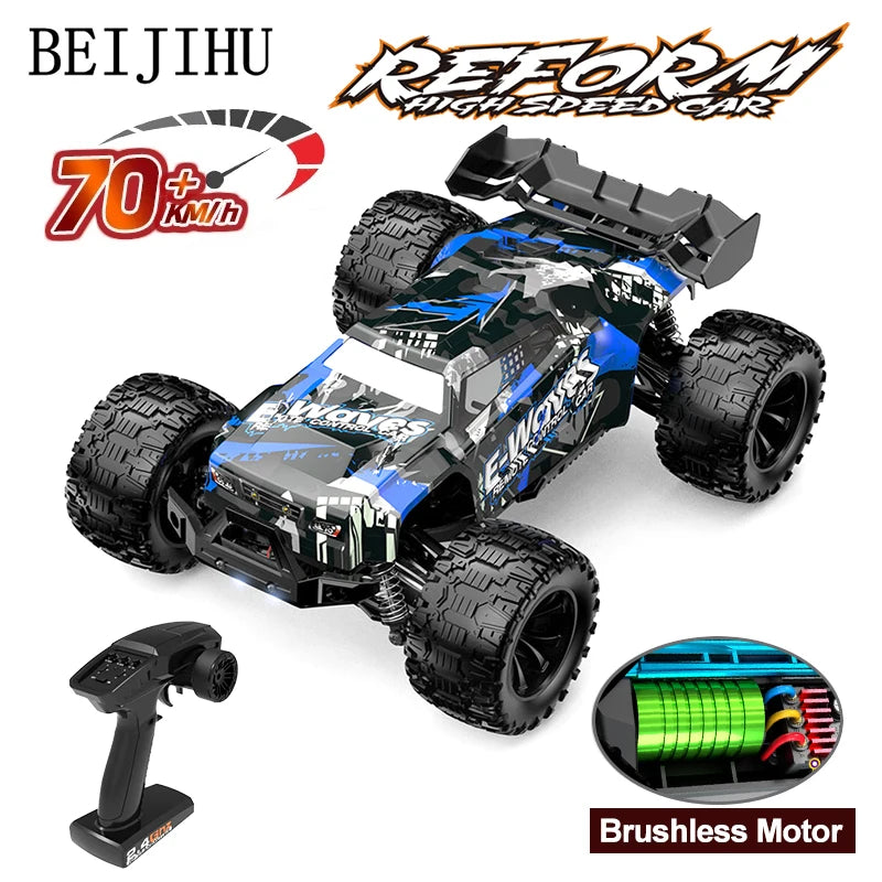 1:14 70KM/H Or 50KM/H 4WD RC Car With LED Remote Control Cars High Speed Drift Monster 4x4 Truck for Kids vs Wltoys 144001 Toys