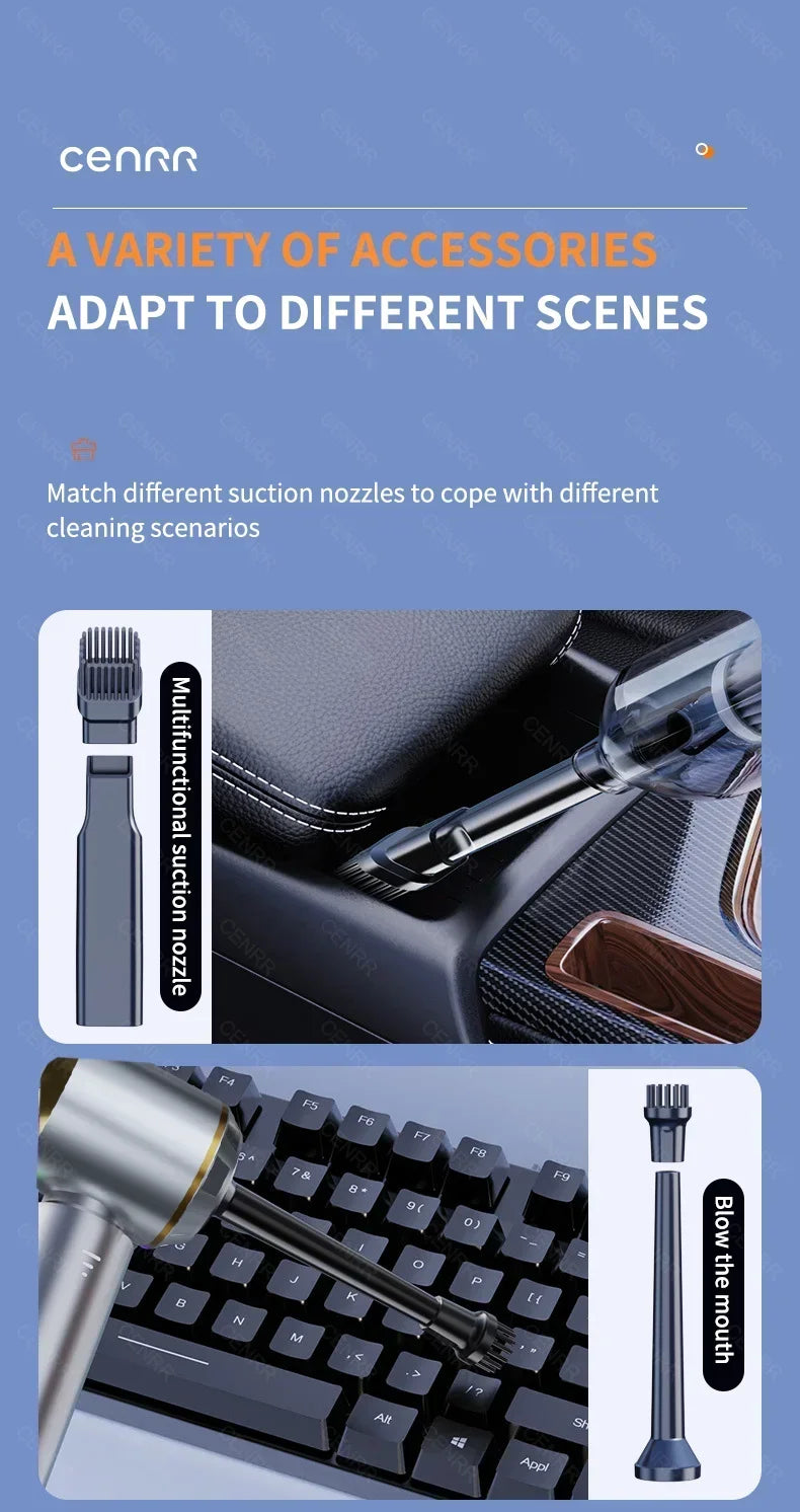 CENRR 998000PA Car Vacuum Cleaner Strong Suction Cordless Wireless Cleaner Handheld Portable Vacuum Cleaner Cleaning Machine