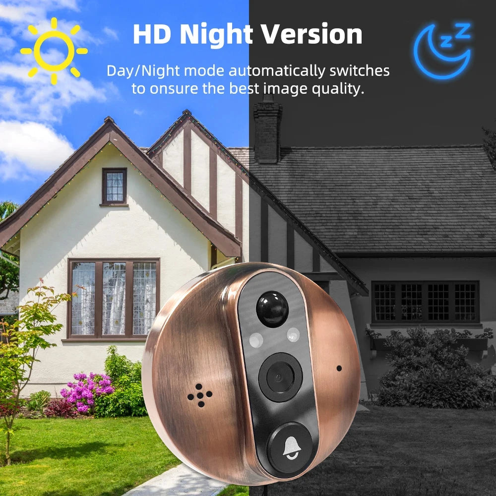 Alexa Google 3MP Tuya Smart WiFi Door Bell Eye Peephole Battery PIR Motion Detect Night Vision Digital Viewer Doorbell Camera