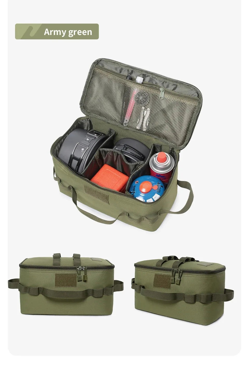 Outdoor Camping Storage Bag Large Capacity Ground Nail Tool Bag Gas Canister Picnic Cookware Utensils Kit Bag