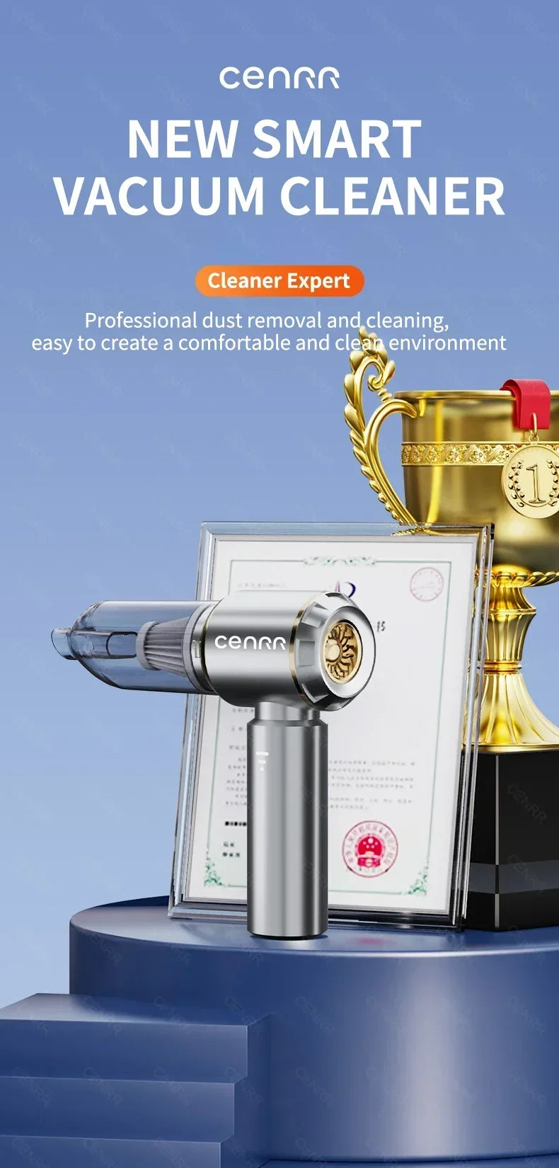 CENRR 998000PA Car Vacuum Cleaner Strong Suction Cordless Wireless Cleaner Handheld Portable Vacuum Cleaner Cleaning Machine