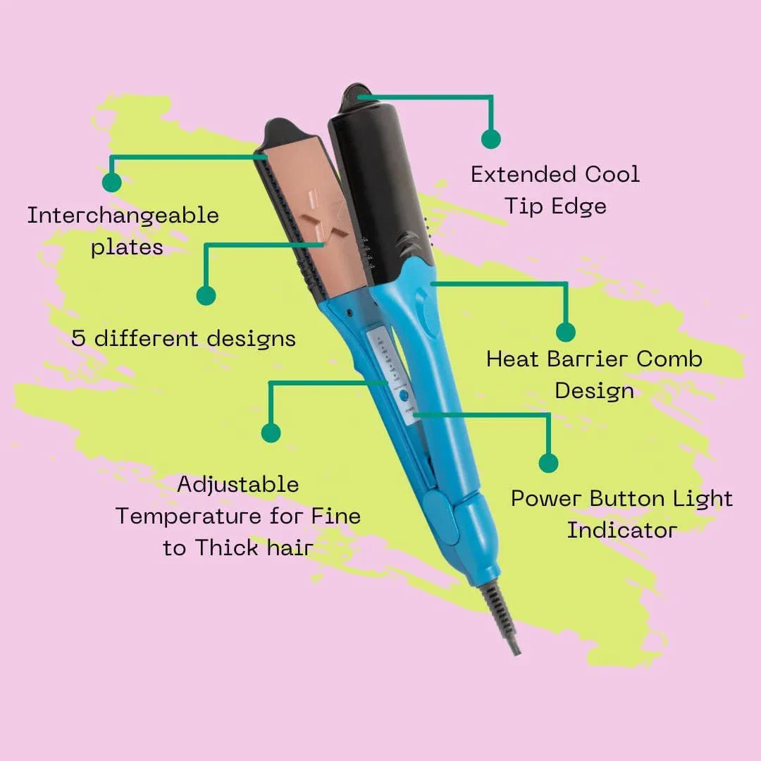 3D Styling Straightener 3D Image Hair Imprinting Iron Star Splint Curling Iron Straightener 5 Different Plates 3D Embossing