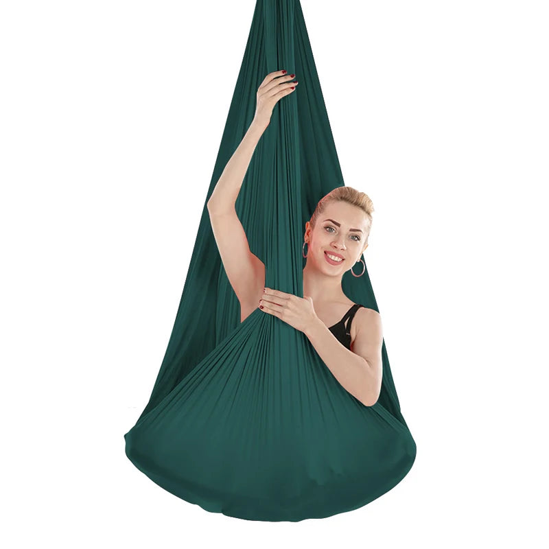 4/5/6/7m Aerial Yoga Hammock Elastic Silk Yoga Flying Swing for Anti-Gravity Body Building Pilates Infoor Outdoor Fitness