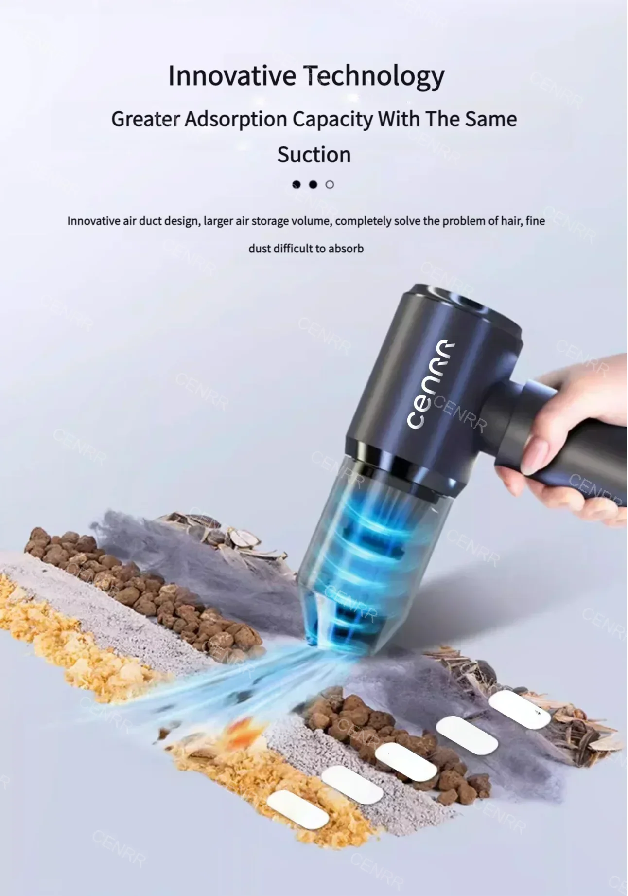 CENRR Car Vacuum Cleaner High Suction 210000PA Wireless Vacuum Cleaner Cordless Vacuum Cleaner High Pressure Cleaning Machine