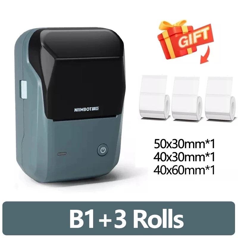 Mini Label Thermal Printer Niimbot B1 Portable Self-Adhesive Printer For Stickers Round Labels Rolls UV Tag Bluetooth Printer
