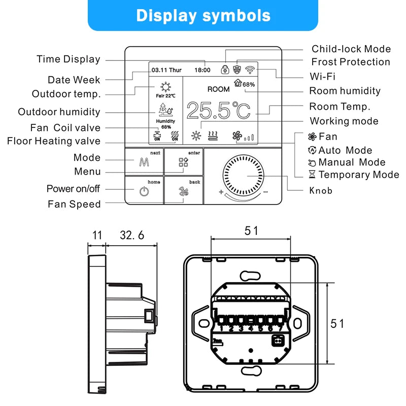Tuya Wifi Heating Thermostat Smart Thermostat Gas Boiler UnderFloor Heating Digital Temperature Controller Alexa Google Home