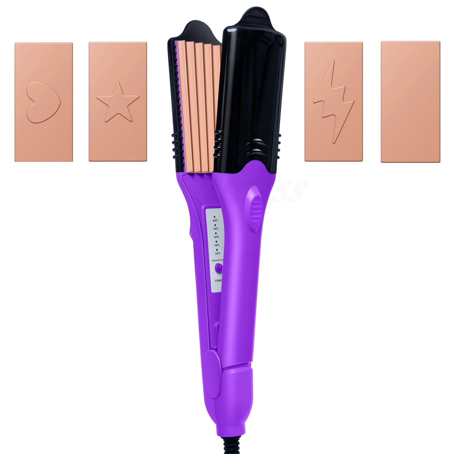 Hair Straightener 3D Image Hair Imprinting Iron with 5 Different Plates 3D Embossing Iron Straightener Electric Hair Crimper