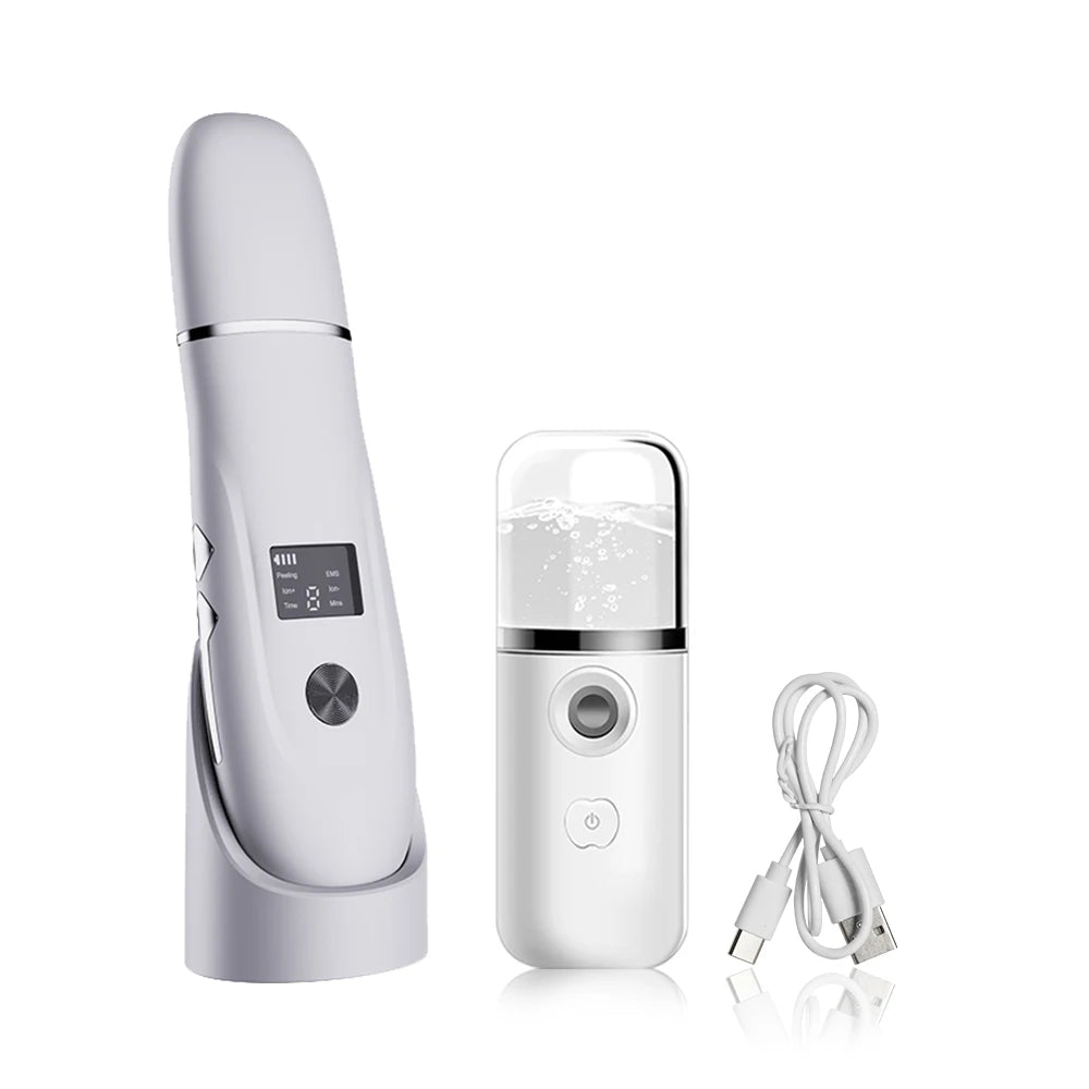 Ultrasonic Skin Scrubber Peeling Blackhead Remover Facial Spatula Deep Face Cleaning Pore Cleaner Facial Shovel Cleanser