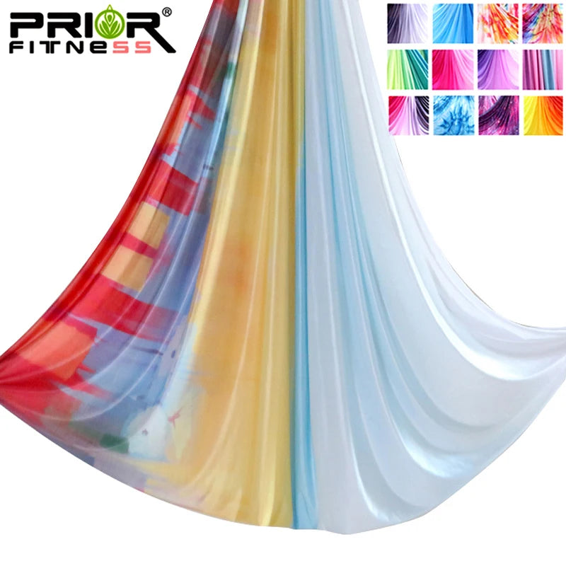 4m Aerial Yoga Hammock Fabric Ombre Aerial silks Gradient Color Yoga Fitness Stretch Belt For GYM Indoor Yoga Studio