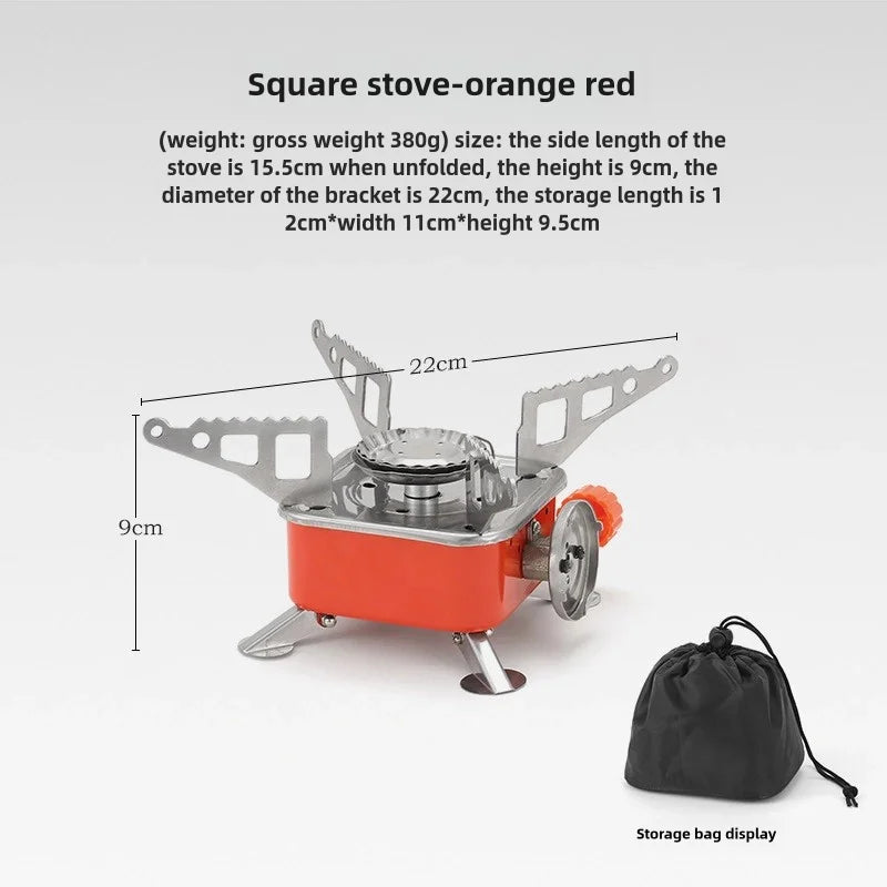 2pcs Outdoor Mini Square Cooktop Portable Folding Gas Cooktop Card Camping Cookware Ultra Light Travel Hiking Equipment