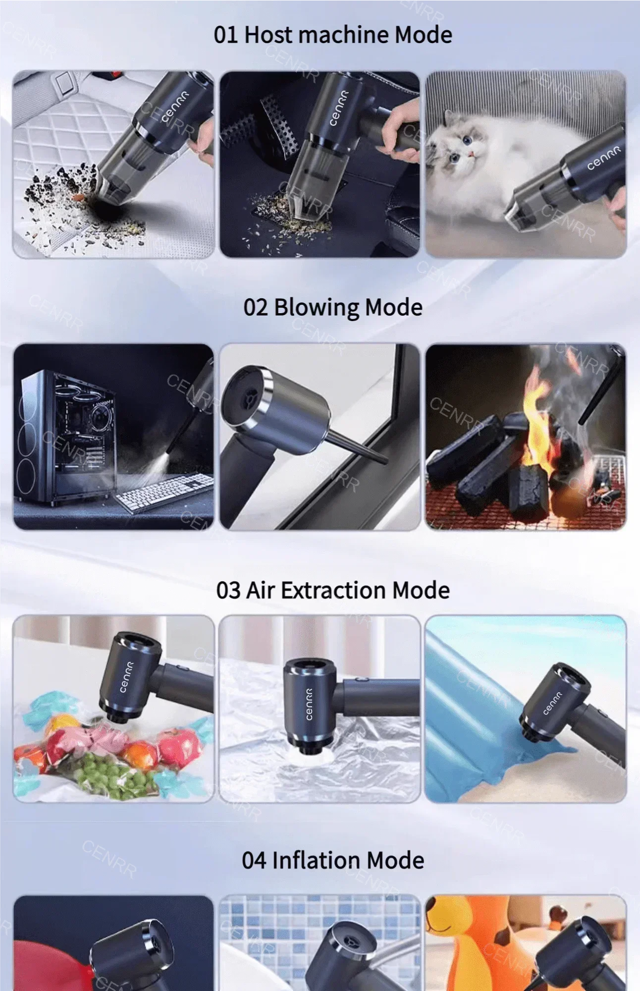 CENRR Car Vacuum Cleaner High Suction 210000PA Wireless Vacuum Cleaner Cordless Vacuum Cleaner High Pressure Cleaning Machine