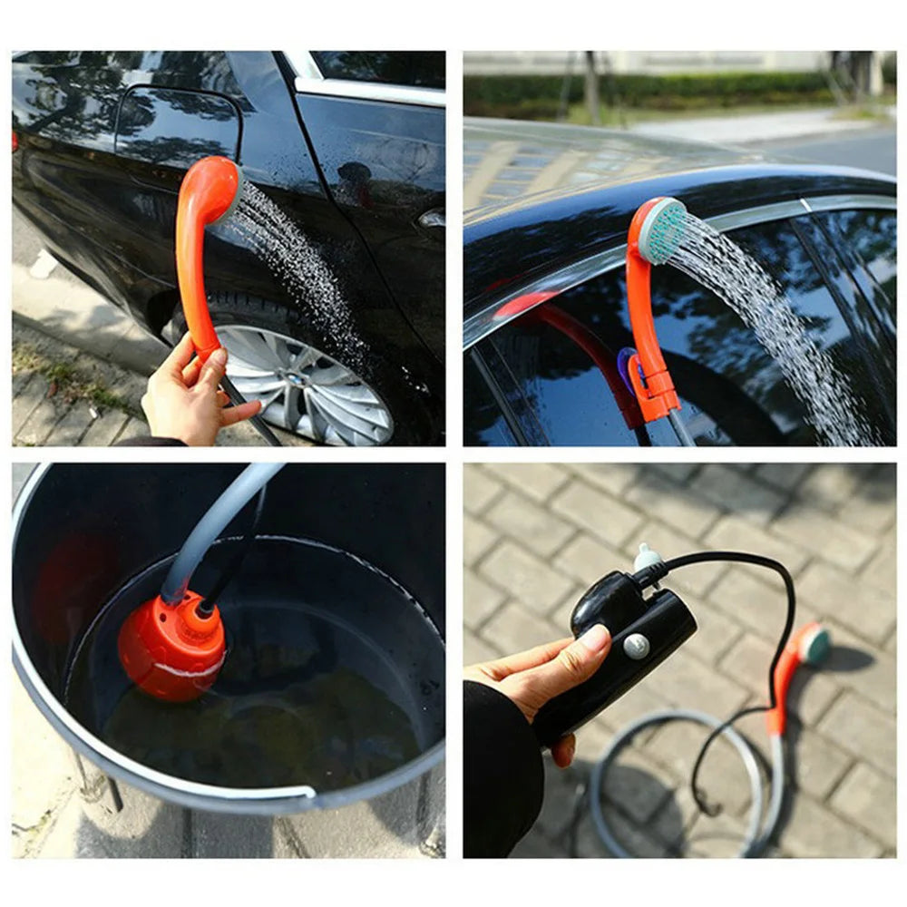 Outdoor Portable Camping Shower Kit with 2.5-3.5L/min Water Discharge 2m Hose USB Charging 30-60min Battery Life Camp Shower