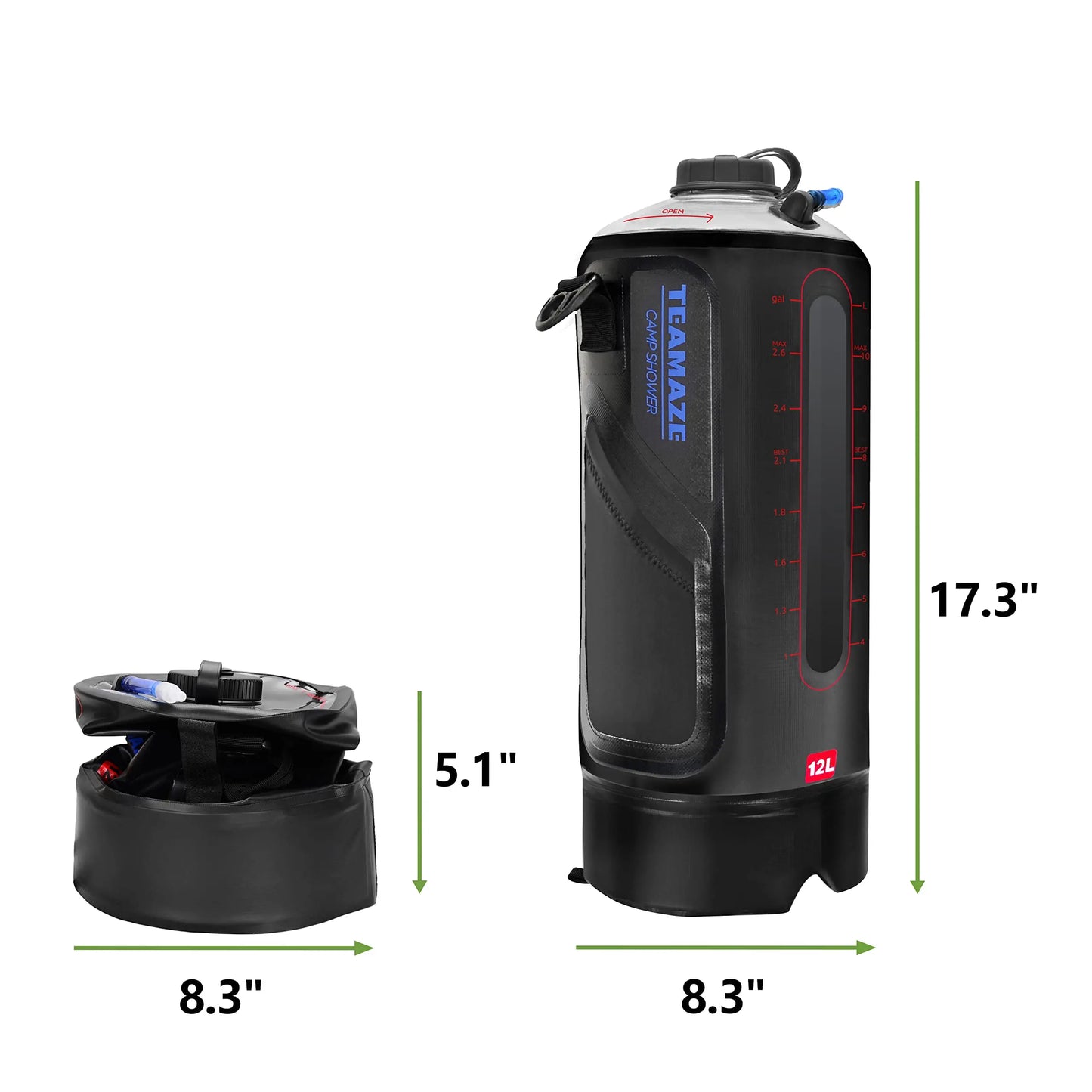 Camping Shower Bag Heated Folding Outdoor Bath Water Bag PVC Inflatable Auto Pressure Pump For Travel Hiking Washing Tools