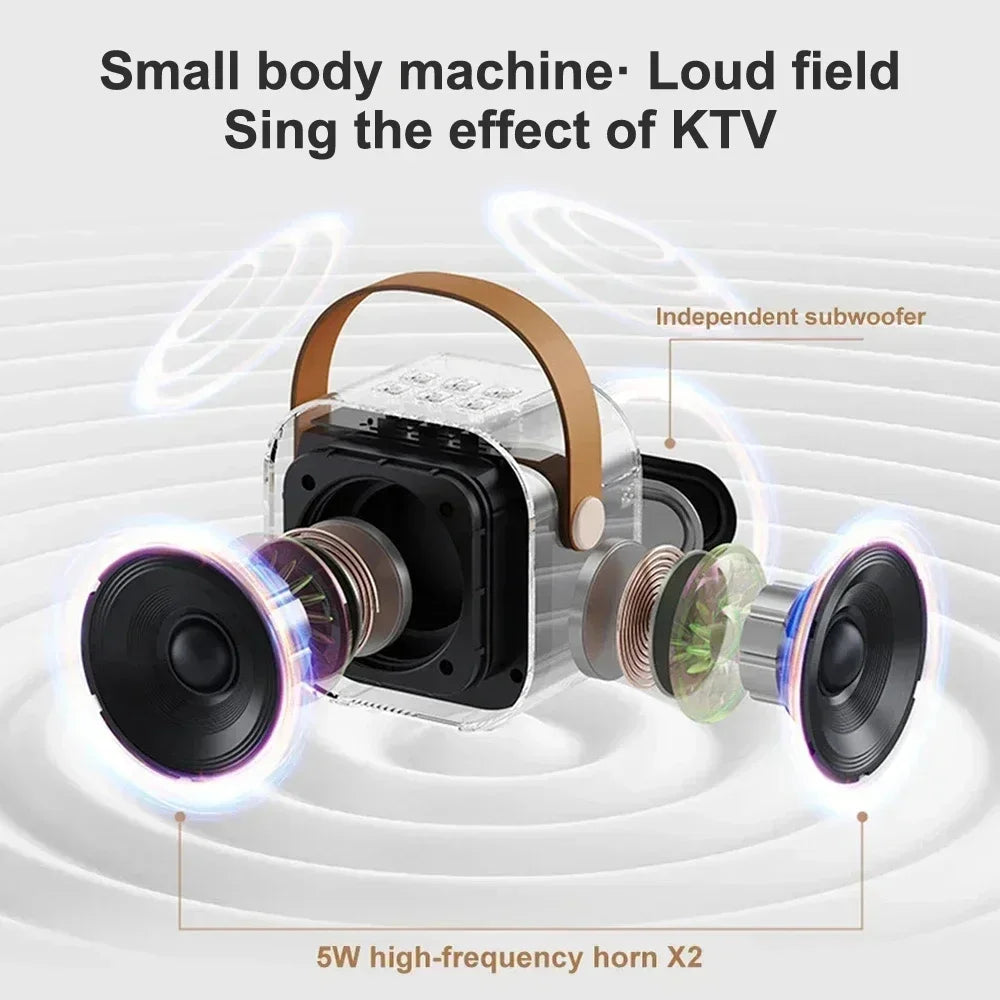 K12 KTV Karaoke Microphone Speaker Wireless Bluetooth Lecture Meeting Voice Box Colorful Lights Audio BT/TF card /U disk /AUX