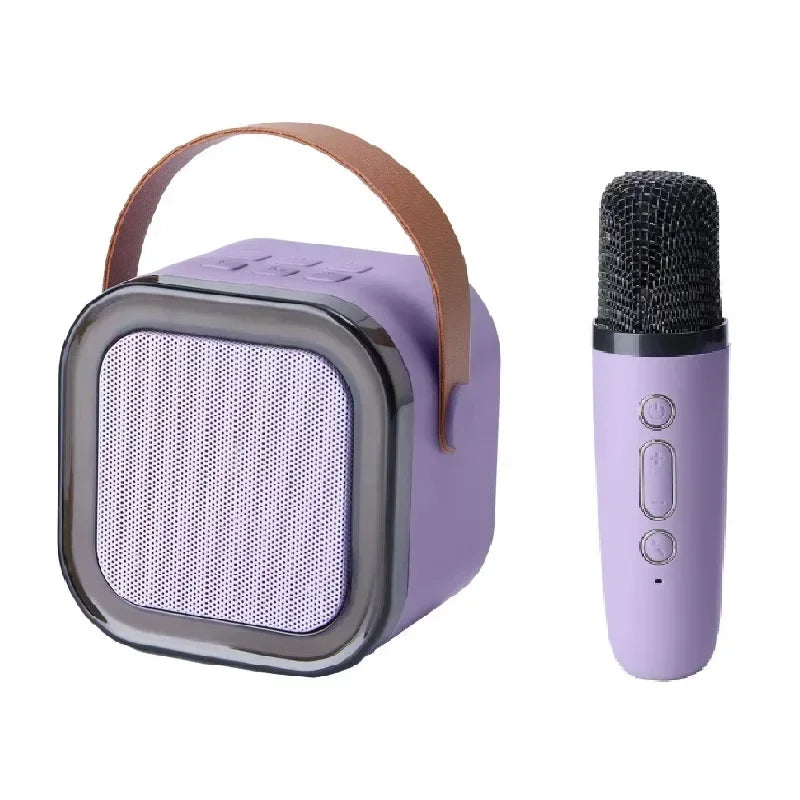 K12 Bluetooth speaker small karaoke machine portable speaker with 1-2 wireless microphones home family singing children's gift