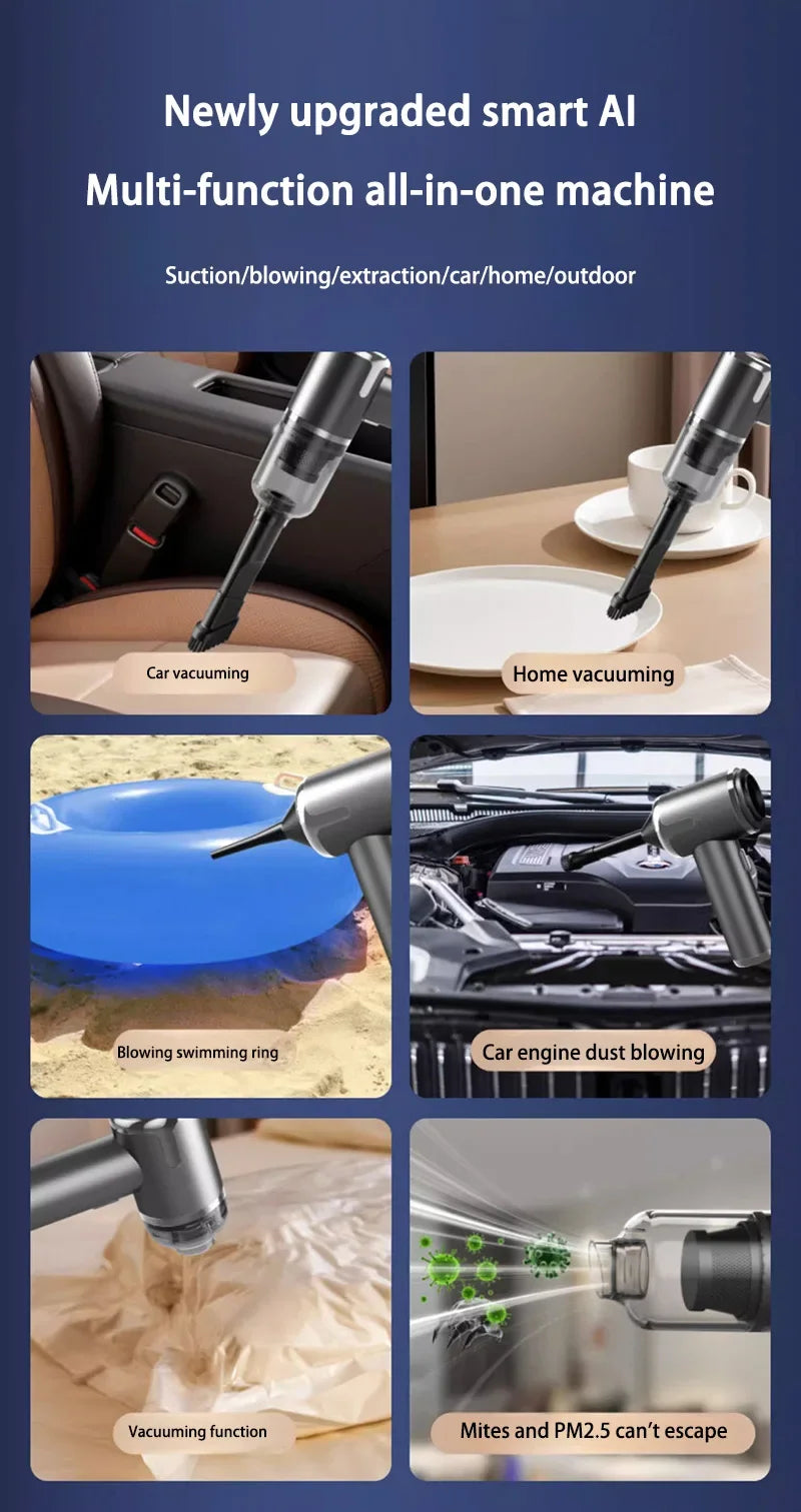 Xiaomi MIJIA 4 in 1 Car Vacuum Cleaner 2990000pa Powerful Handheld Clean Machine Wireless Portable Vacuum Clean Home Appliance