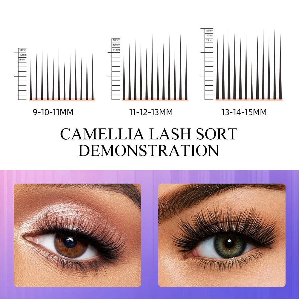 1Pcs DANIKE Camellia Blooming Eyelash Extension D Curl 0.05/0.07mm Fluffy Lashes Natural Soft False Lash For Salon Use Supplies