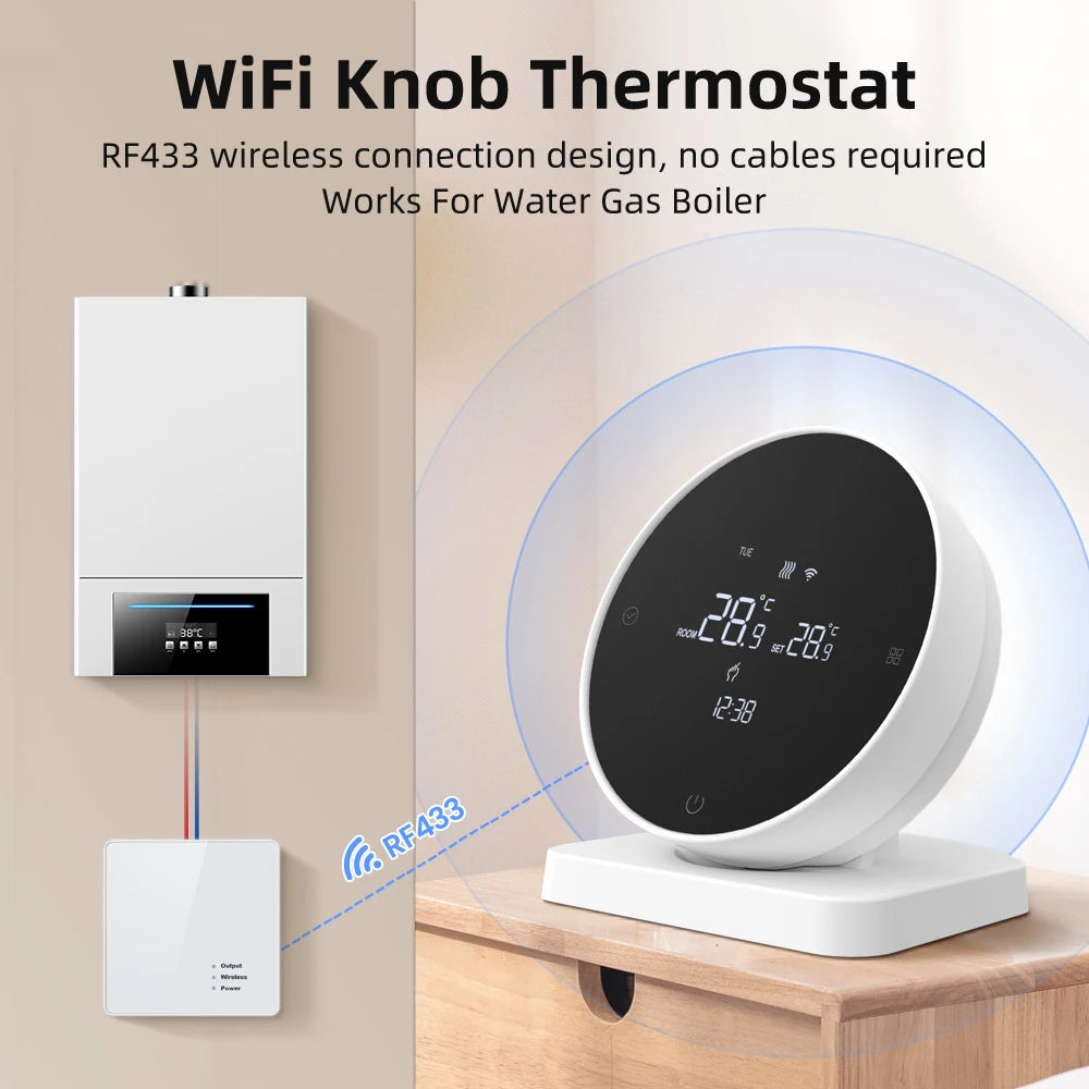 AVATTO Tuya WiFi Smart Thermostat,RF Wireless Receiver Temperature Controller ,For Water Gas Boiler Support Alexa Google Home