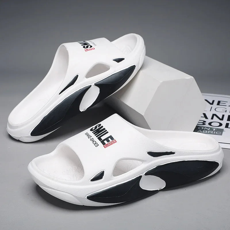 Shevalues New Fashion Men Slippers Summer 2023 Outdoor Beach Slipper Soft Wear-resistant Trendy Slides Home Comfort Flip Flops