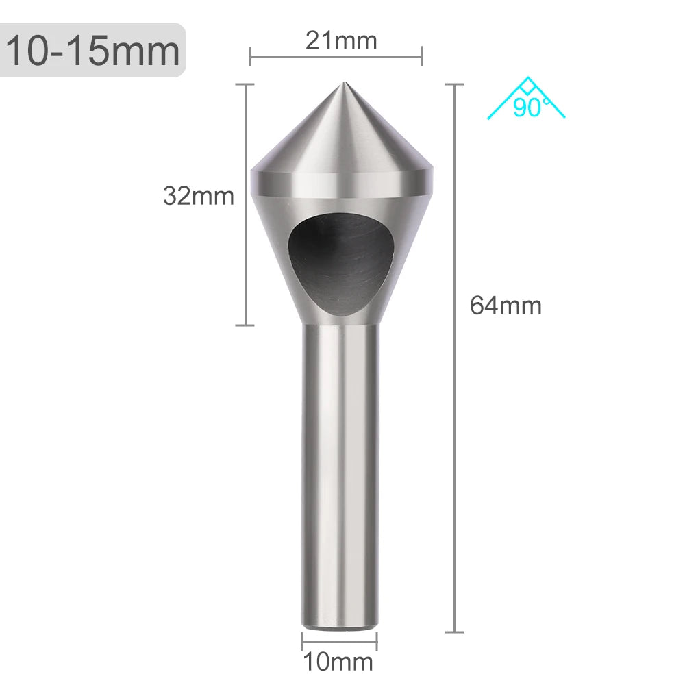 CMCP HSS Deburring Chamfering Cutter Countersink Drill Bits Smooth Hole Metal 90 Degree Round Shank Hole Cutter For Metalworking