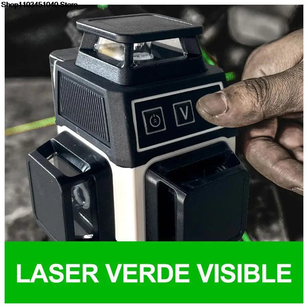 16 Lines Mini 4D Laser Level Green Lines Self-Leveling Horizontal and Vertical Powerful Green Beams Laser Level