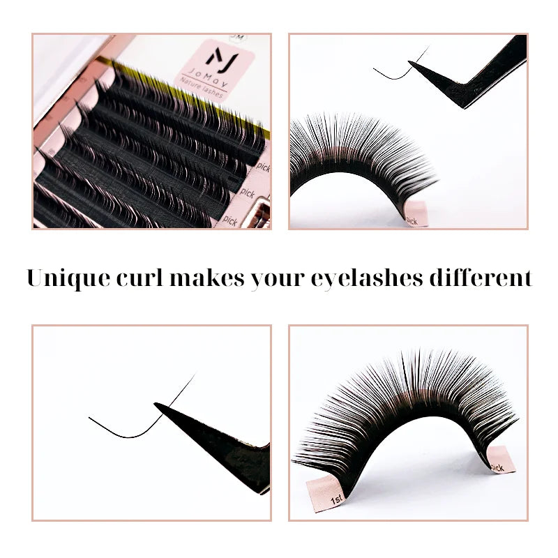 M Curl Lashes 8-16mm Mix Matte Silk Eyelashes Extension Supplies Individual Eyelashes Lash Extension Lashes Wholesale Makeup