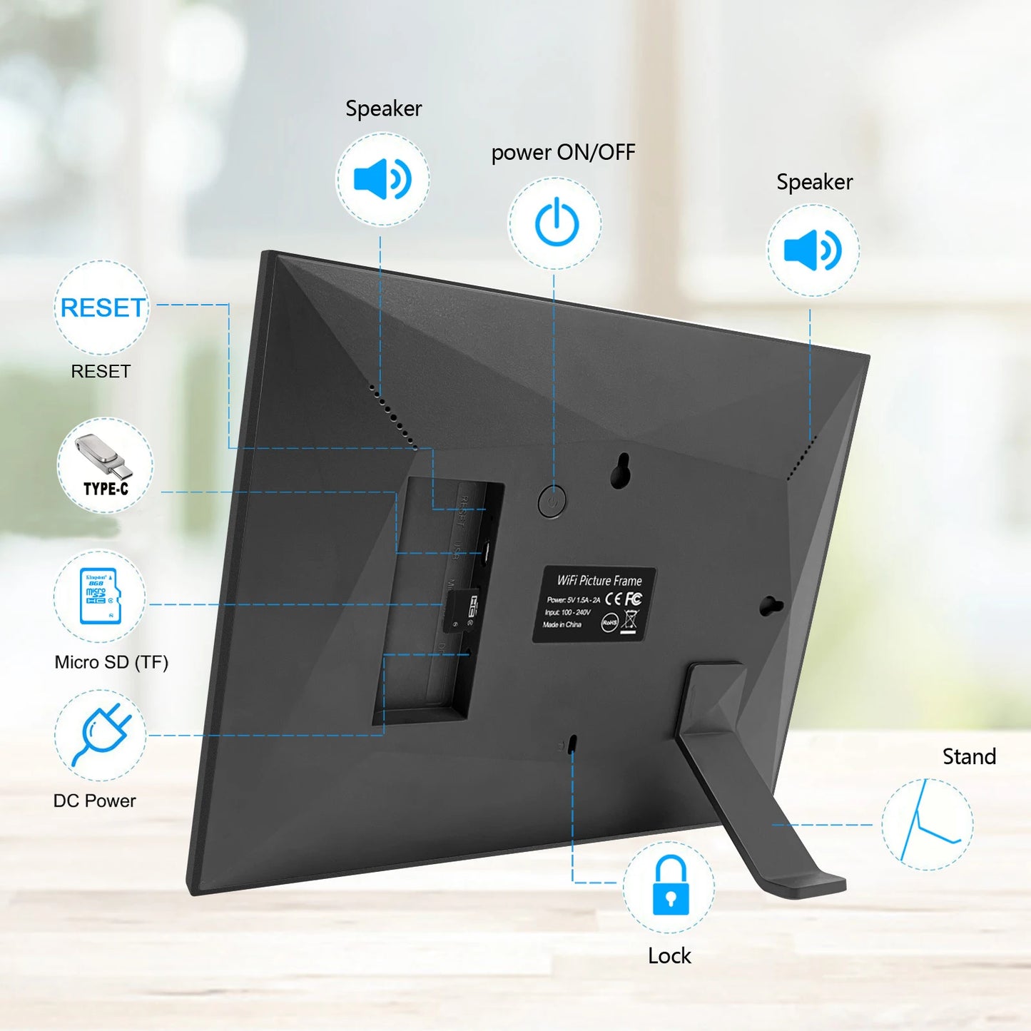 Digital Frame 10.1 Inch Uhale Frameo Digital Photo Frame WiFi 32GB/64GB Large Storage1280 x 800 HD IPS Touch Screen Auto-Rotate
