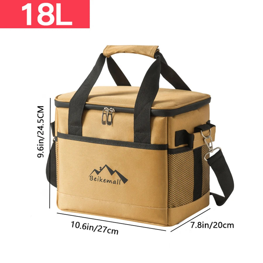 Outdoor Camping Picnic Aluminum Foil Insulated Box Handheld Cooler Fresh Box Crossbody Bento Lunch Bag Home Large Capacity