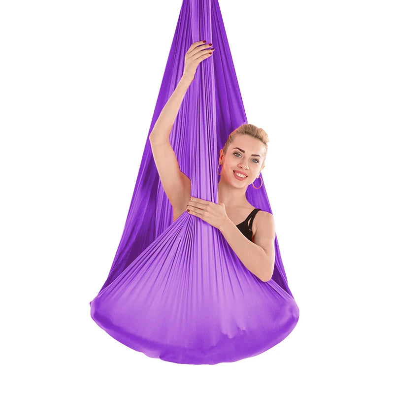 4/5/6/7m Aerial Yoga Hammock Elastic Silk Yoga Flying Swing for Anti-Gravity Body Building Pilates Infoor Outdoor Fitness