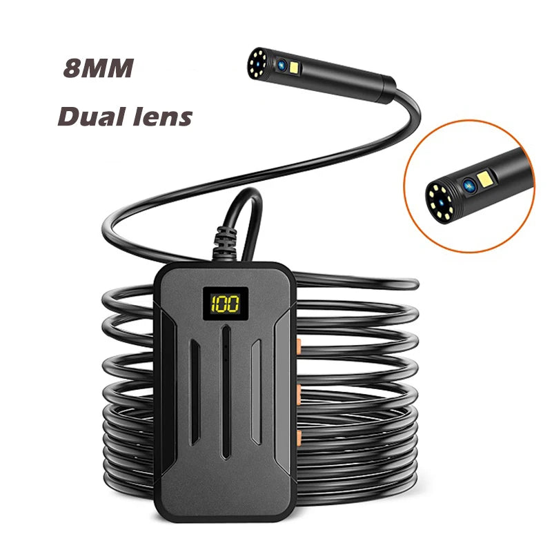 Industrial WIFI Endoscope HD1080P Single Dual Lens Camera 8MM/5.5MM/3.9MM Car Inspection Borescope IP68 Waterproof 2600mAh LEDs