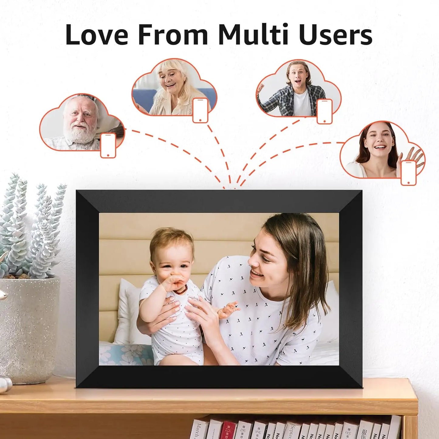 Frameo 10.1 Inch WiFi Digital Picture Frame 1280x800 HD IPS Touch Screen Digital Photo Frame Electronic 32GB Memory Auto-Rotate