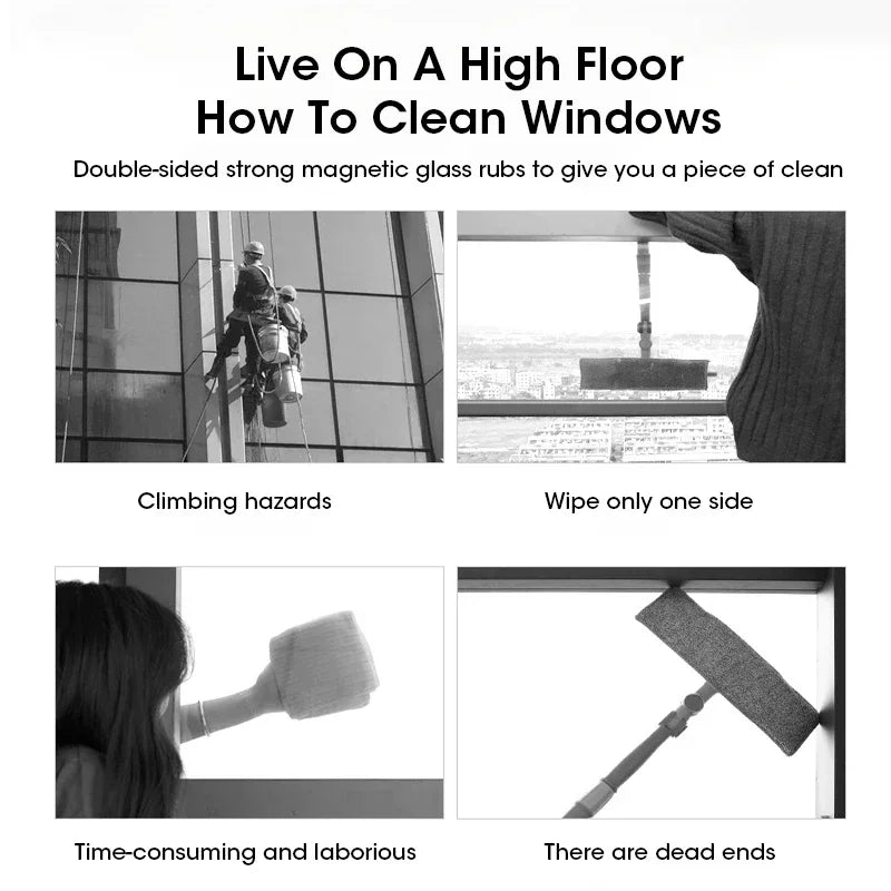 Magnetic Window Cleaner for Window Cleaning Household Wiper Cleaner Glass Window Cleaner Tool